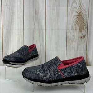 Skechers Slip Resistant Work Shoes Sneakers Comfort Slip-On Shoes Gray Size 8